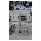 Two portable metro type racks, 13x23x33"