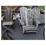 5pc Outdoor lawn Chairs, one is a side stand 4