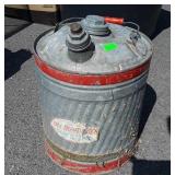 Early 5 Gallon galvanized fuel Can