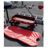 Radio Flyer Wagon with snow slider foam sled