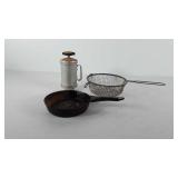 Kitchenwares, includes cast iron skillet,