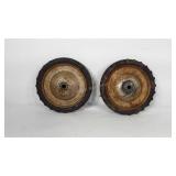 Two 10" cart wheels, show wear