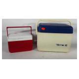 Two small coolers, Coleman and Tote 12, 10" × 7"