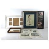 Wall art group, needlework Renoir girl framed and