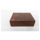 Wooden flatware chest, 3.5" x 9" x 11.5"