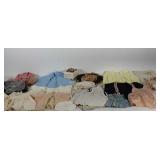 Doll and baby clothes, includes knit sweaters,