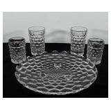 Fostoria glassware, includes tri-footed cake