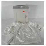 Christening gown, hat, and shoes with box