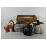 Fall home decor, includes farm fresh egg crates,