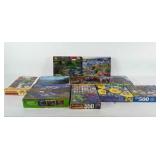 Puzzles, ten boxes of opened puzzles, 500-1500