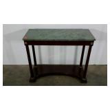 Accent foyer table with marble top, 14 x 35 x 30