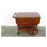 Tea cart trolley, drop leaf, measures 32 x 39