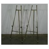 Two brass art easel display stands, 5 ft. tall.,