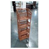 Wicker Folding Bathroom shelf, 15x45" high