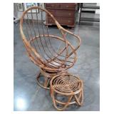 Rattan Swivel Chair with matched Footstool. No