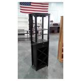 Wine Server, Tower type Shelf, 19wx69" tall, dark