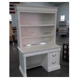 Students Room Desk with Hutch Top, white finish