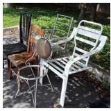 5 odd Chairs lot, indoor and outdoor types