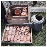 Big Collection of terracotta flower pots, small