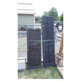Two Sets of early wooden black window shutters