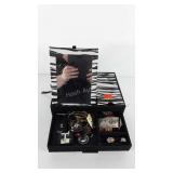 Jewelry box full of jewelry, includes earrings,