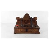 Wooden pipe stand with two drawers , pipe and