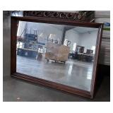 Mirror, oak framed, note the scroll decor pc