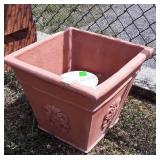 14" terracotta flower pot, plus smaller ceramic