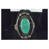 Sterling silver and turquoise ring size 5.5