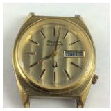 Bulova accutron N6 wrist watch goldtone running