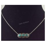 14k and turquoise necklace 18in