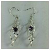Sterling silver and amethyst earrings