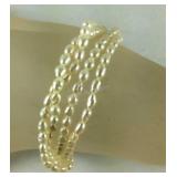 14k gold and multi strand pearl bracelet 8in
