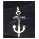Size 8 Sterling silver anchor ring