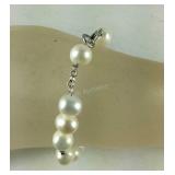 Sterling silver freshwater pearl bracelet 7.25in