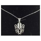 Sterling silver and stainless steel octopus