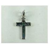 Sterling silver Abalone shell cross pendant