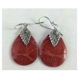 Sponge coral earrings sterling silver