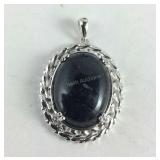 Australian vivianite pendant in platinum bond