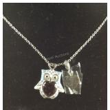 Owl charm necklace 20in stainless steel
