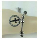 Cross bolo bracelet stainless steel