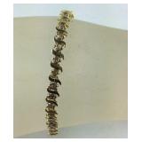 10k gold CZ bracelet tested 7.6g 7in
