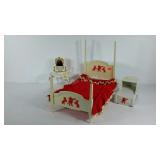 Dolls bed, nightstand and Barbie Susy Goose