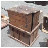 4 old wooden Drawers with Produce crate, nice
