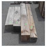 4 Old Barn Post Sections, one is 6x6x63" long, 3