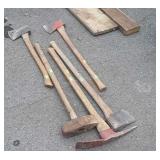5 Tools. Axes, sledge maul