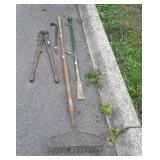 4pc Tool Group. Old set of Bolt Cutters, garden