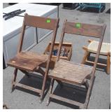 Pair of nice Early wooden Folding Chairs