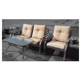 4pc Outdoor Furniture set, loveseat 2 Chairs one