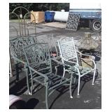 5 Outdoor Chairs no cushions, 3 match others